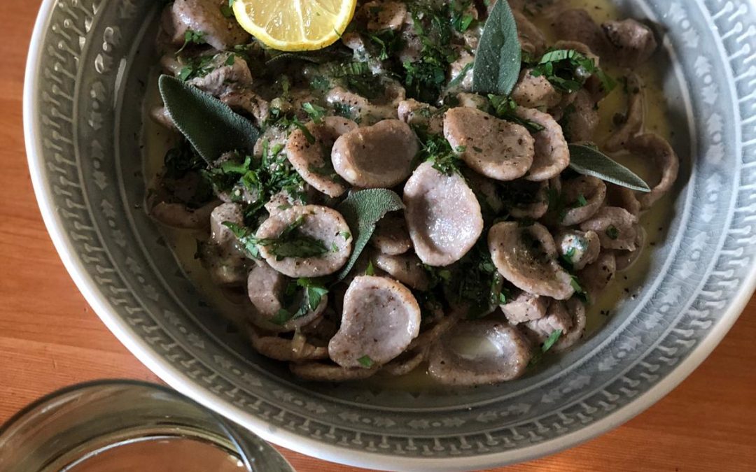 Pork Fillet with Sage, Capers and Orecchiette